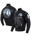 Pro Standard Men's Black Minnesota Timberwolves 2024/25 City Edition Chenille Satin Full-snap Jacket In Black