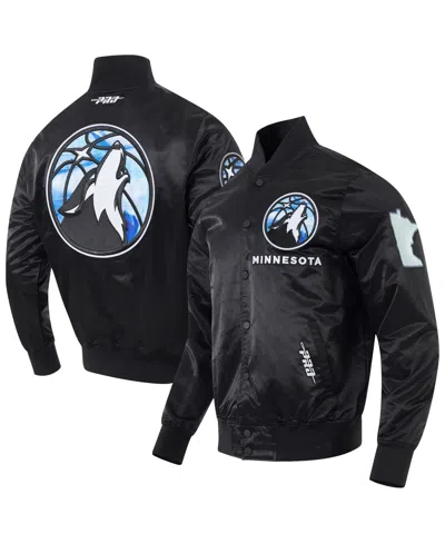 Pro Standard Men's Black Minnesota Timberwolves 2024/25 City Edition Chenille Satin Full-snap Jacket