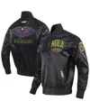 Pro Standard Men's Black New Orleans Pelicans 2024/25 City Edition Chenille Applique Satin Jacket In Black