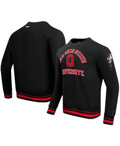 Pro Standard Men's Black Ohio State Buckeyes Classic Stacked Logo Pullover Sweatshirt