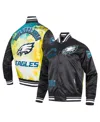 Pro Standard Men's Black Philadelphia Eagles Sublimated Satin Full-snap Jacket In Black