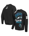 Pro Standard Men's Black Philadelphia Eagles Turn It Up Drop Shoulder Pullover Sweatshirt In Black