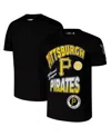 Pro Standard Men's Black Pittsburgh Pirates Turn It Up Dropped Shoulder T-shirt In Black
