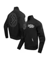 Pro Standard Men's Black Pittsburgh Steelers Paint The City Twill Full-zip Jacket In Black