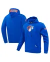 Pro Standard Men's Blue New York Knicks Split Logo Pullover Hoodie In Blue