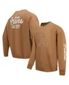 Pro Standard Men's Brown Atlanta Braves Paint The City Dropped Shoulder Pullover Sweatshirt In Brown