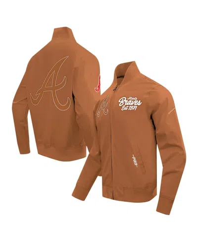 Pro Standard Men's Brown Atlanta Braves Paint The City Twill Full-zip Jacket
