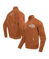 Pro Standard Men's Brown Boston Red Sox Paint The City Twill Full-zip Jacket In Brown
