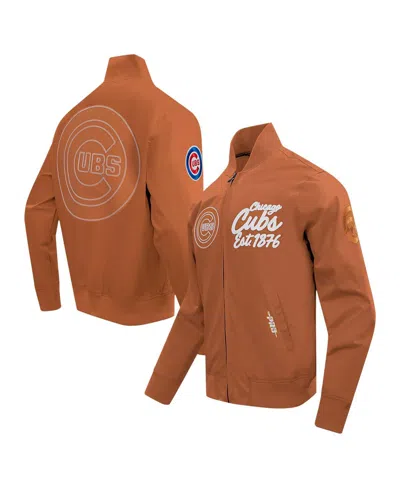 Pro Standard Men's Brown Chicago Cubs Paint The City Twill Full-zip Jacket
