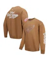 Pro Standard Brown Detroit Red Wings Paint The City Pullover Sweatshirt In Brown