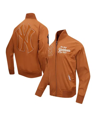 Pro Standard Men's Brown New York Yankees Paint The City Twill Full-zip Jacket