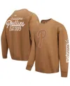 Shop Pro Standard Men's Brown Philadelphia Phillies Paint The City Dropped Shoulder Pullover Sweatshirt