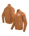 Pro Standard Men's Brown Philadelphia Phillies Paint The City Twill Full-zip Jacket In Brown