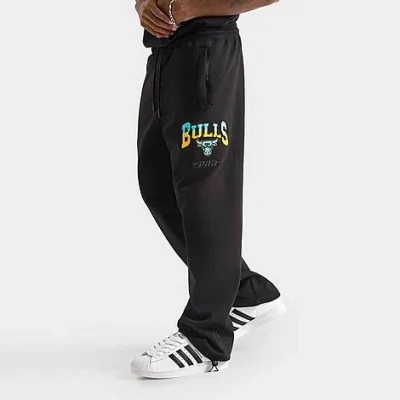 Pro Standard Men's Chicago Bulls Nba 6-time Champs Fleece Sweatpants In Black