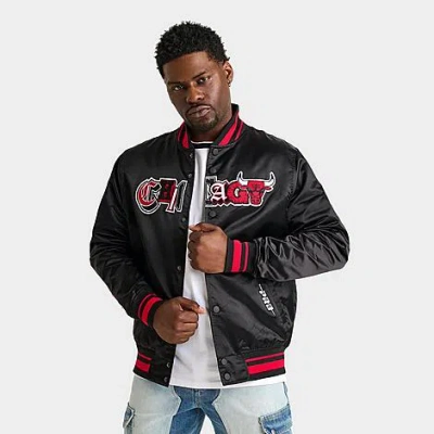 Pro Standard Men's Chicago Bulls Nba City Ransom Satin Jacket In Black