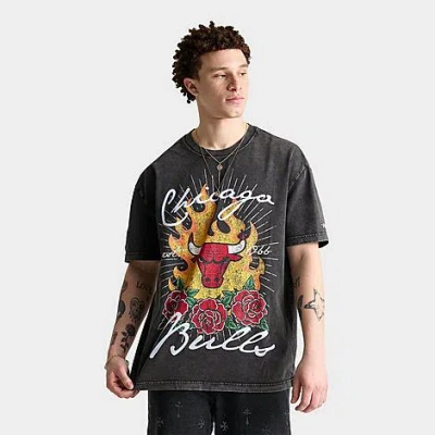 Pro Standard Men's Chicago Bulls Nba Fire And Roses T-shirt In Black