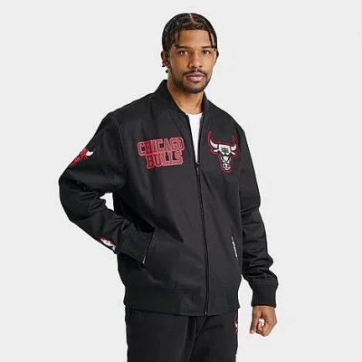 Pro Standard Men's Chicago Bulls Nba Reflective Logo Satin Full-zip Jacket In Black/reflective