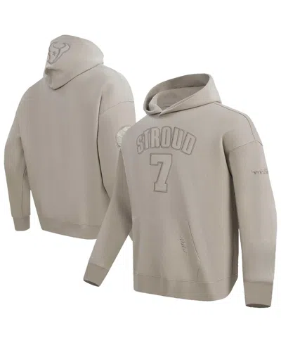 Pro Standard Men's C.j. Stroud Tan Houston Texans Player Name Number Pullover Hoodie In Brown
