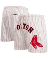 Pro Standard Men's Cream Boston Red Sox Pinstripe Retro Classic Woven Shorts In Cream