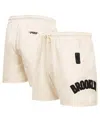 Pro Standard Men's Cream Brooklyn Nets Triple Tonal Woven Shorts In Cream