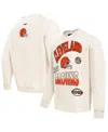 Pro Standard Men's Cream Cleveland Browns Turn It Up Pullover Sweatshirt In Cream