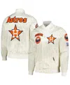 Pro Standard Men's Cream Houston Astros Cooperstown Collection Pinstripe Retro Classic Satin Full-snap Jacket In Cream