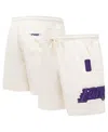 Pro Standard Men's Cream Los Angeles Lakers Triple Tonal Woven Shorts In Cream