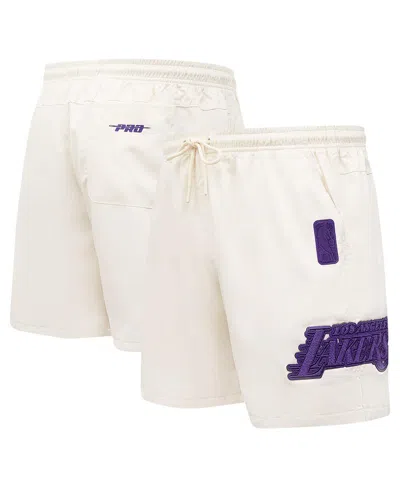 Pro Standard Men's Cream Los Angeles Lakers Triple Tonal Woven Shorts