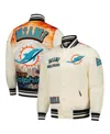 Pro Standard Men's Cream Miami Dolphins Sublimated Satin Full-snap Jacket In Cream