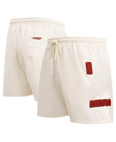 Pro Standard Men's Cream Miami Heat Triple Tonal Woven Shorts