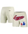 Pro Standard Men's Cream Montreal Expos Pinstripe Retro Classic Woven Shorts In Neutral