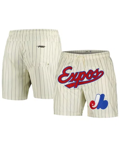 Pro Standard Men's Cream Montreal Expos Pinstripe Retro Classic Woven Shorts In Neutral