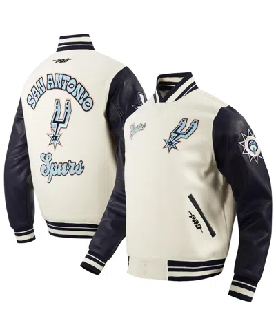 Pro Standard Cream San Antonio Spurs 2024/25 City Edition Wool Varsity Full-zip Jacket In White