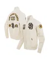 PRO STANDARD MEN'S CREAM SAN DIEGO PADRES AREA CODE TWILL FULL-ZIP JACKET