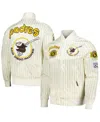 Pro Standard Men's Cream San Diego Padres Cooperstown Collection Pinstripe Retro Classic Satin Full-snap Jacket In Cream