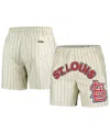 Pro Standard Men's Cream St. Louis Cardinals Pinstripe Retro Classic Woven Shorts In Cream