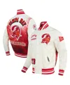 Pro Standard Men's Cream Tampa Bay Buccaneers Sublimated Satin Full-snap Jacket In Cream