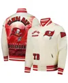Pro Standard Men's Cream Tampa Bay Buccaneers Sublimated Satin Full-snap Jacket In Cream
