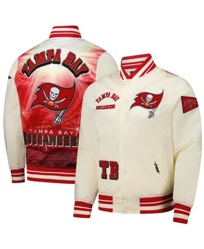 Pro Standard Men's Cream Tampa Bay Buccaneers Sublimated Satin Full-snap Jacket