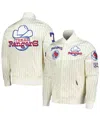 Pro Standard Men's Cream Texas Rangers Cooperstown Collection Pinstripe Retro Classic Satin Full-snap Jacket In Cream