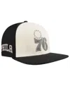 Pro Standard Men's Cream/black Philadelphia 76ers French Terry Snapback Hat