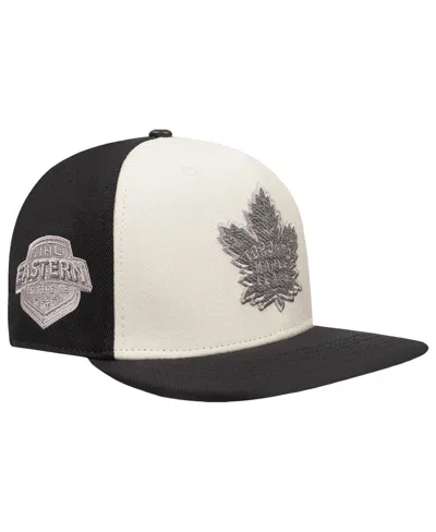 Pro Standard Men's Cream/black Toronto Maple Leaf's French Terry Snapback Hat