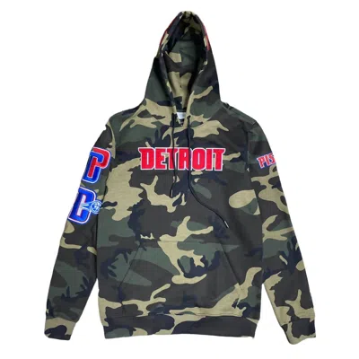 Pro Standard Men's Detroit Pistons Logo Pullover Hoodie In Camo In Green