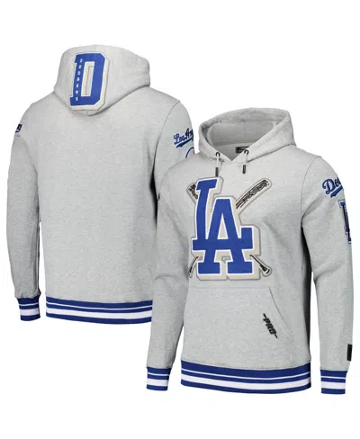 Pro Standard Men's Gray Los Angeles Dodgers Mash Up Logo Pullover Hoodie In Gray Royal