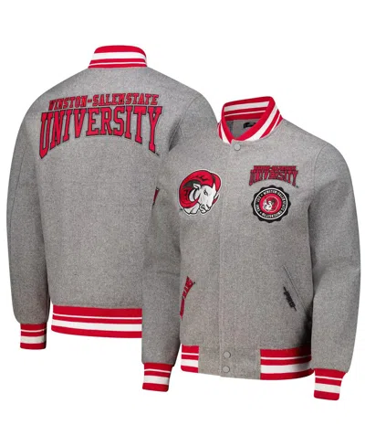 Pro Standard Heather Gray Winston-salem State Rams Crest Wool Full-zip Jacket