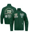 Pro Standard Men's Hunter Green Milwaukee Bucks Area Code Twill Full-zip Jacket In Hunter Green