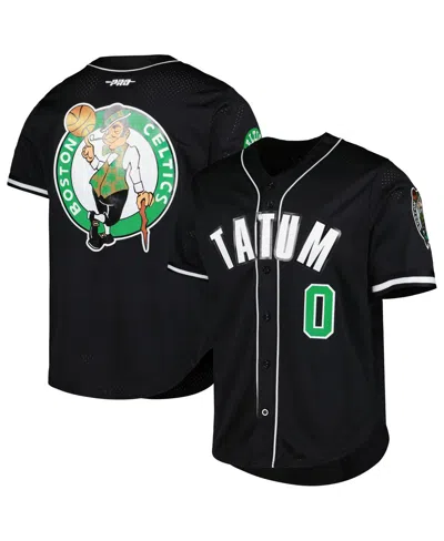 Pro Standard Men's Jayson Tatum Black Boston Celtics Capsule Player Baseball Button-up Shirt