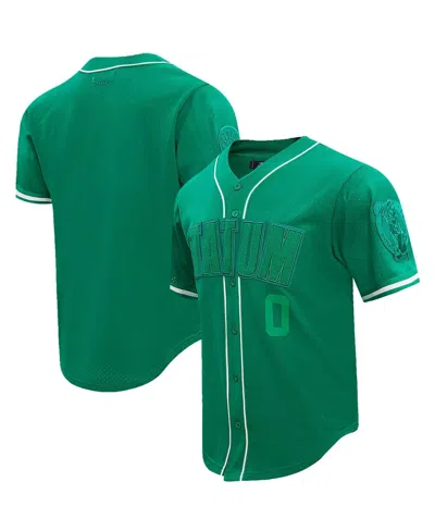 Pro Standard Men's Jayson Tatum Kelly Green Boston Celtics Triple Tonal Mesh Button-up Top