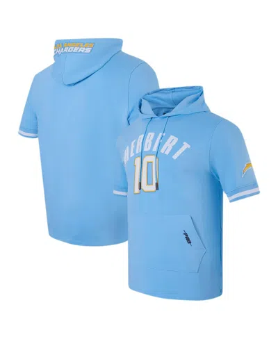 Pro Standard Men's Justin Herbert Powder Blue Los Angeles Chargers Player Name Number Hoodie T-shirt