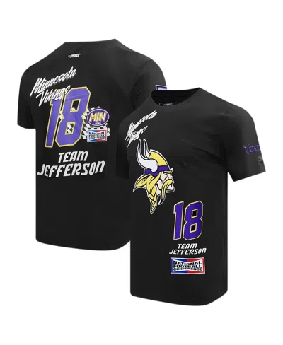 Pro Standard Men's Justin Jefferson Black Minnesota Vikings Fast Lane Name Number Player T-shirt